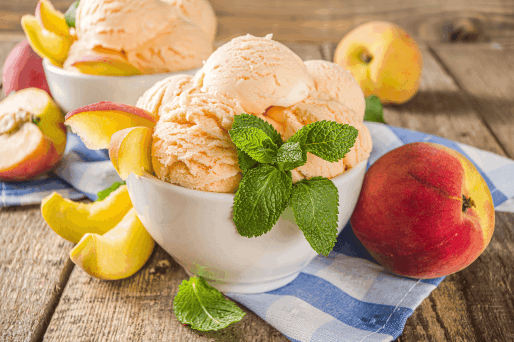 HELADO DE MELOCOTÓN SALUDABLE Y CASERO